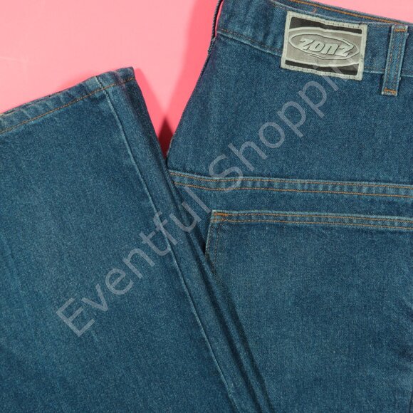 Zonz Jeans Mens 32 Blue Baggy Cargo Wide Leg 90s Skater Vintage - Picture 1 of 8